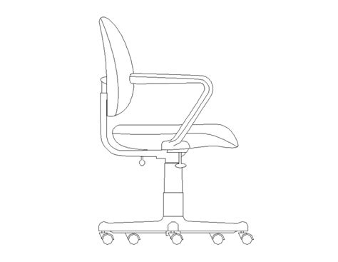 Office Revolving Chair Detail Elevation 2d View Autocad File Cadbull
