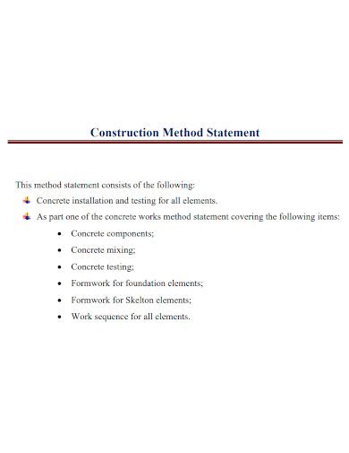 Free 10 Construction Method Statement Samples Work Joint Risk