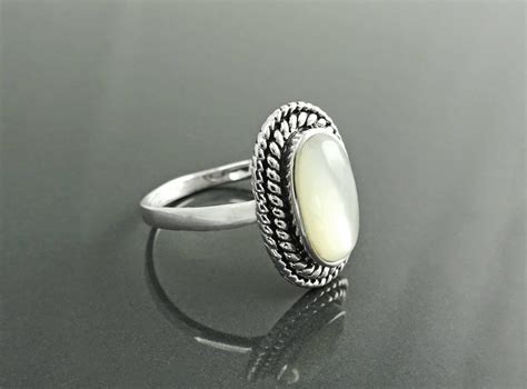 Antique Pearl Ring Sterling Silver GENUINE Mother Of Pearl Etsy