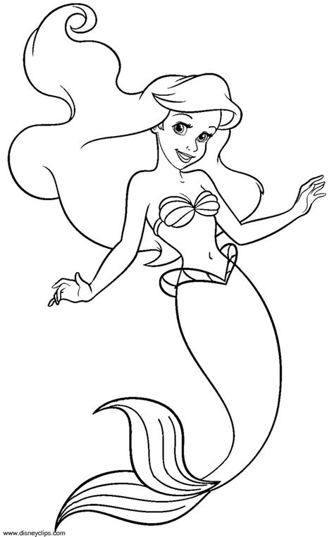 Little Mermaid Ariel Coloring Page Clip Art Library