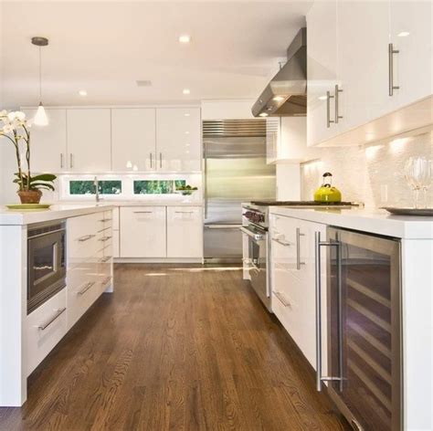 The only reason to go latex is fumes and the requirement to stay out of the space for a bit. Lacquer white cabinets make this kitchen look modern and ...