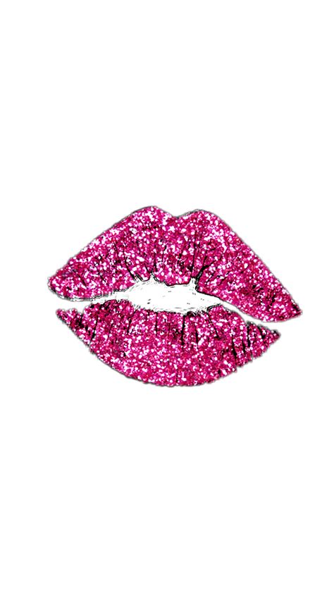 Stickers Kiss Pink Sparkle Pink Glitter Lips Transparent Png Image