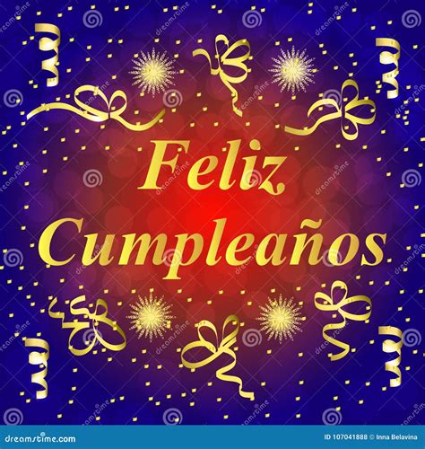 Happy Birthday In Spanish Greeting Card Brightly Colorful