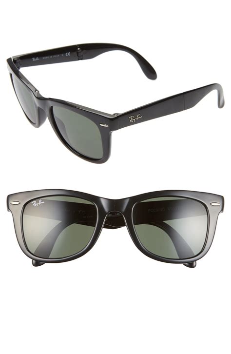 Ray Ban Standard 50mm Folding Wayfarer Sunglasses In Black Lyst