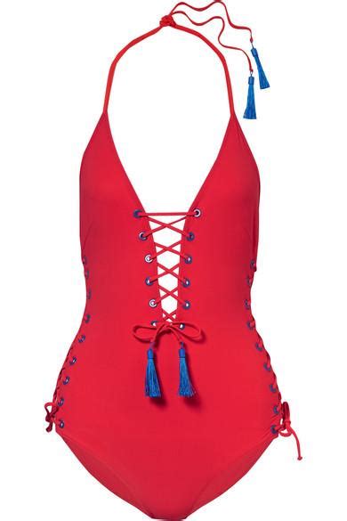 17 Stylish Lace Up One Piece Swimsuits To Wear To The Pool Who What Wear