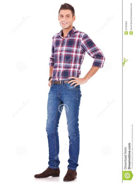 Shopping bag (shopping bag has 0 items). Young Man In Casual Clothes Stock Photo - Image of hips ...