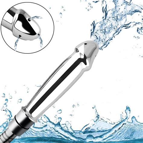 Metal Steel Douche Enema Syringe Anal Shower Head Beads Cleaning Kit Butt Plug Attachment Nozzle