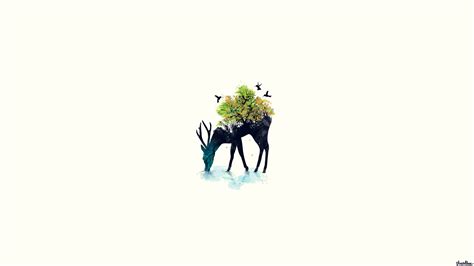 Wallpaper Illustration Deer Nature Minimalism Logo Cartoon
