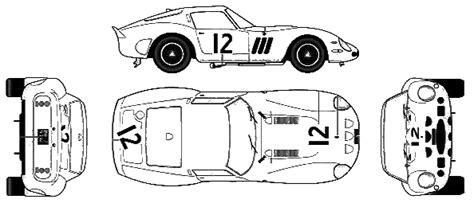 1962 Ferrari 250 Gto Version F Coupe Blueprints Free Outlines