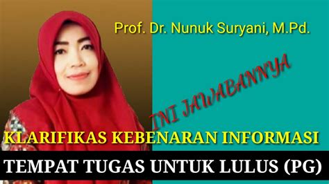 🔴prof Dr Nunuk Suryani Mpd Menjelaskan Tentang Beredarnya Tempat