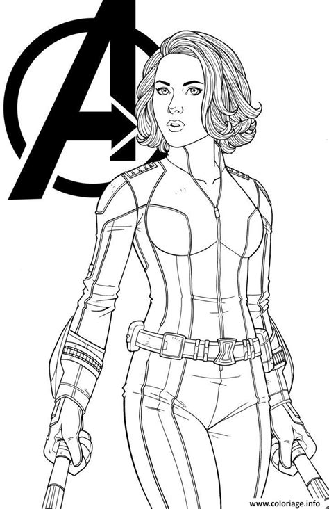 Coloriage Avengers Endgame Black Widow Marvel