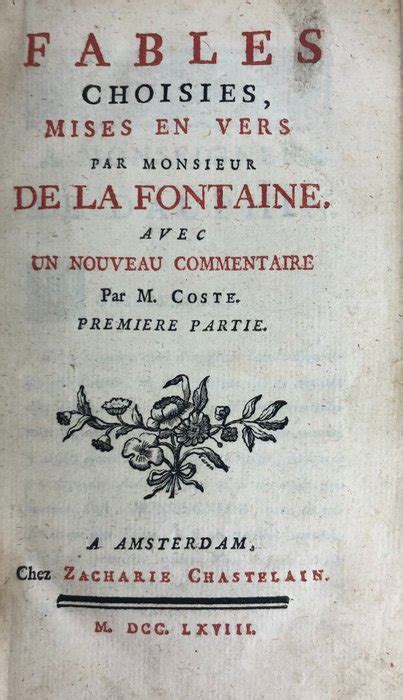 Jean De La Fontaine Fables Choisies 1768 Catawiki