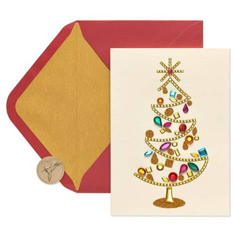 Papyrus Modern Gem Tree Boxed Holiday Cards 8 Count