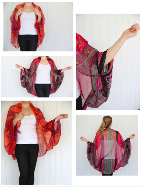 turn your scarf into a kimono ways to wear a scarf how to wear scarves diy clothing sewing