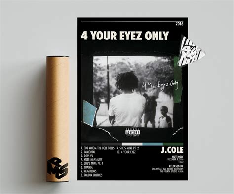 J Cole Poster Le Poster 4 Your Eyez Only Tracklist Etsy