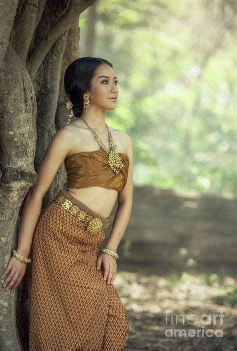 Beautiful Thai Girl In Thai Traditional Costume Photograph By Sasin Tipchai Pixels