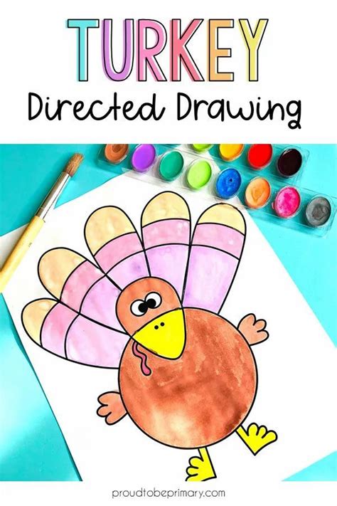 Turkey Drawing Step By Step For Primary Classroom Students Directed