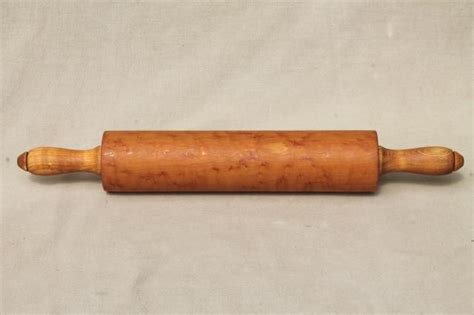 Old Birdseye Maple Wood Rolling Pin Antique Vintage Kitchen Collectible