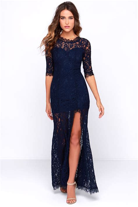 We hope to answer that question below. Gorgeous Navy Blue Dress - Lace Dress - Half Sleeve Dress ...