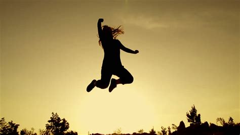 Slow Motion Young Woman Jumping Stock Footage Video 100 Royalty Free