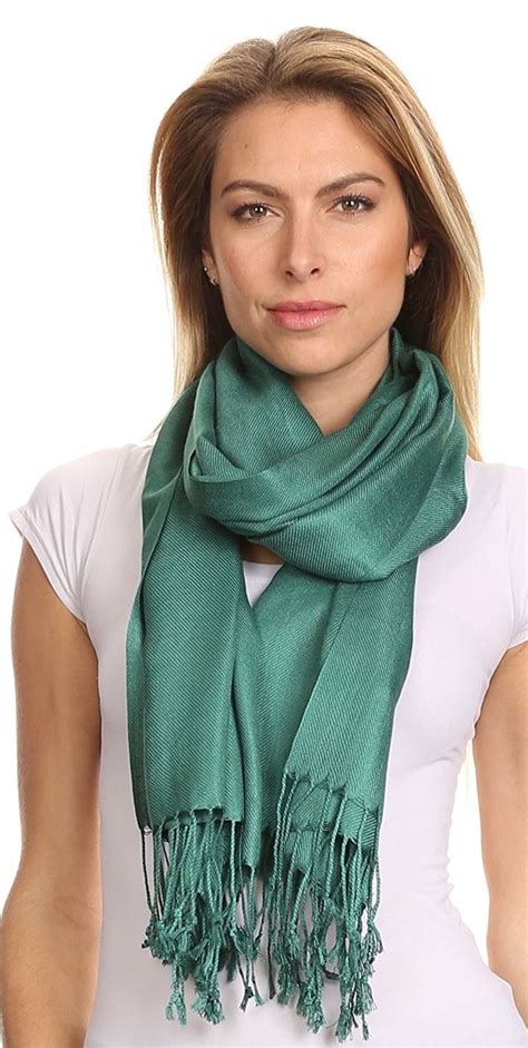 Silky Solid Soft Pashmina Shawl Wrap Stole Teal Cy113ph2skr Scarf