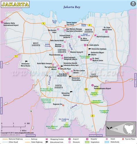 Jakarta Map Map Of Jakarta City Indonesia Map Jakarta City Print