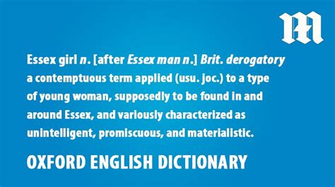 Oxford English Dictionary Refuses To Remove Offensive Term Essex Girl Despite 3000