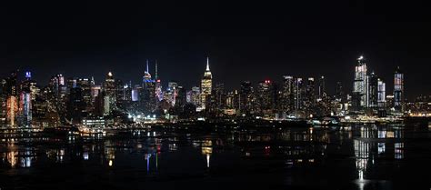 1 photo · curated by lorenzo norton. New York Skyline On Winter Night Panorama Photograph by ...