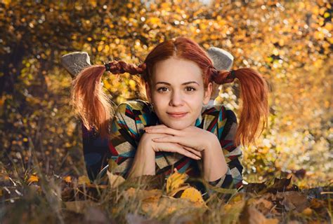 Hd Wallpaper Pigtails Portrait Autumn Smile Girl