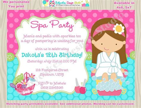 Editable Spa Day Party Invitation Invite Digital Printable Etsy Spa