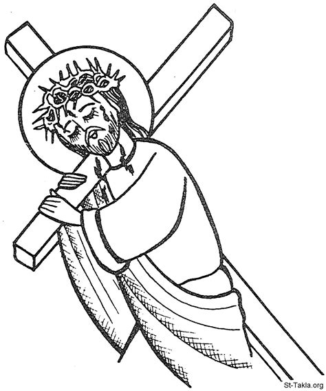 Drawing jesus christ carries cross vector illustration eps 10. Image: Jesus Coptic Carry Cross 05