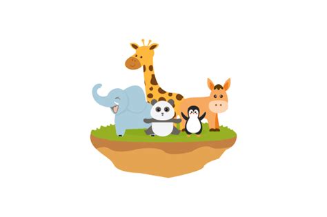 Cute Jungle Animals In Cartoon Style Graphic By Deemka Studio