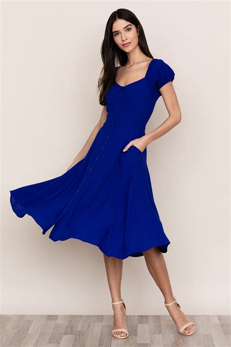 Mercer Street Dress Royal Blue Midi Dress Blue Dress Outfits Blue