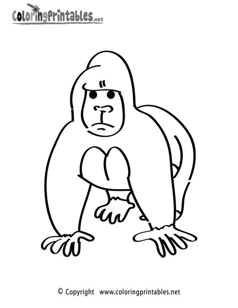 Stats on this coloring page. Gorilla Coloring Page - A Free Animal Coloring Printable