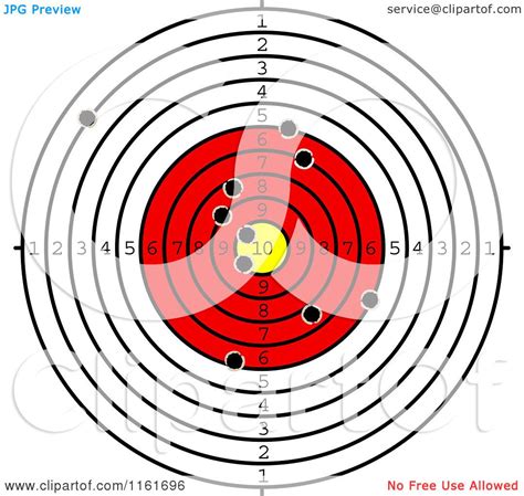 Clipart Of A Shooting Range Target With Bullet Holes Royalty Free