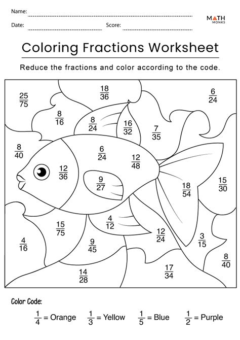 Fraction Coloring Worksheets - Math Monks
