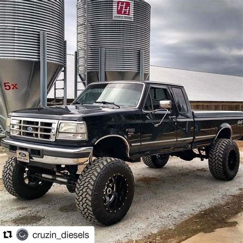 Obs 73 F250 F350 Power Stroke Ford With Crew Cab And Long Bed Lifted