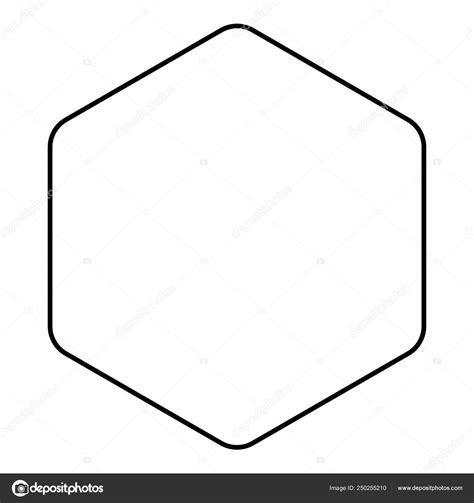 Hexagon With Rounded Corners Icon Black Color Outline Vector
