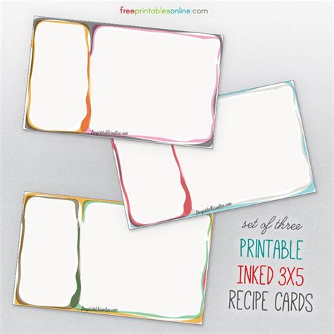 Inked Some Free 3x5 Recipe Card Templates Recipe Cards Template