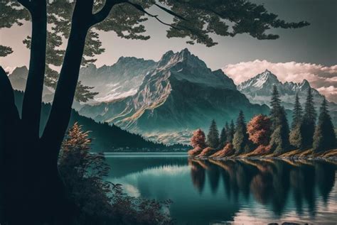 Premium Ai Image Lac Lioson A Lake In Switzerland Surrounded By