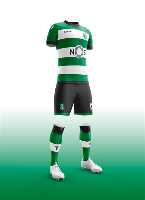 Camisola sporting cp 1º equipamento 2020/21 manga curta. Camisola Macron Sporting Clube de Portugal Equipamento ...
