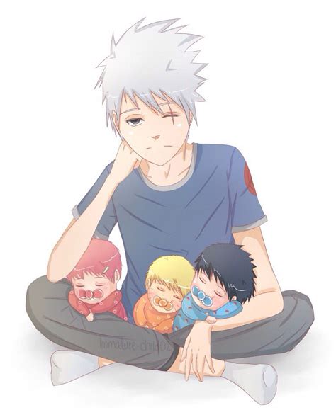 Kakashi Holding Baby Gaara Naruto And Sasuke Naruto Shippuden Anime