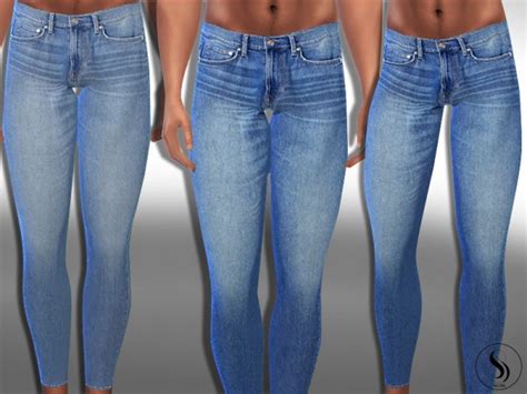 The Sims Resource Sims Blue Ankle Jeans By Saliwa • Sims 4 Downloads