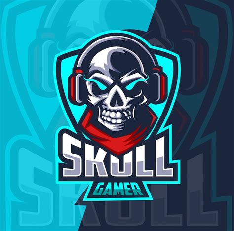 Skull Gamer Mascot Esport Logo Design Vector Premium Download