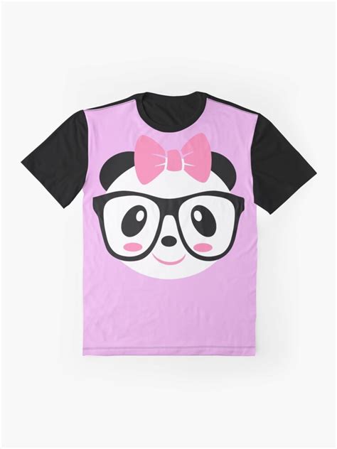Girl Panda With Glasses Cute Panda Eyeglasses Bow T Shirt By