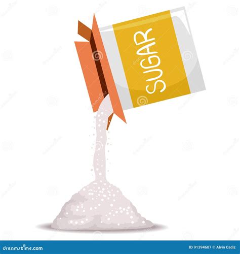Box Of Sugar Pouring Stock Vector Illustration Of Grain 91394607