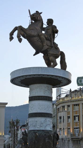 Equestrian Statue Of Alexander The Great In Skopje Macedonia