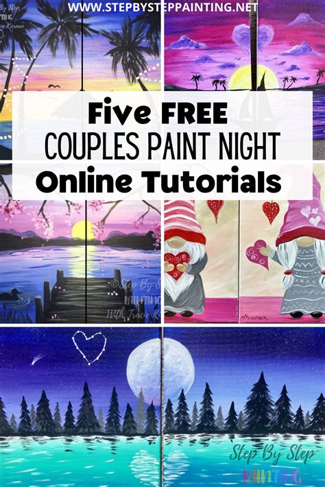 Couples Painting Tutorials Free Online Paint Night At Home