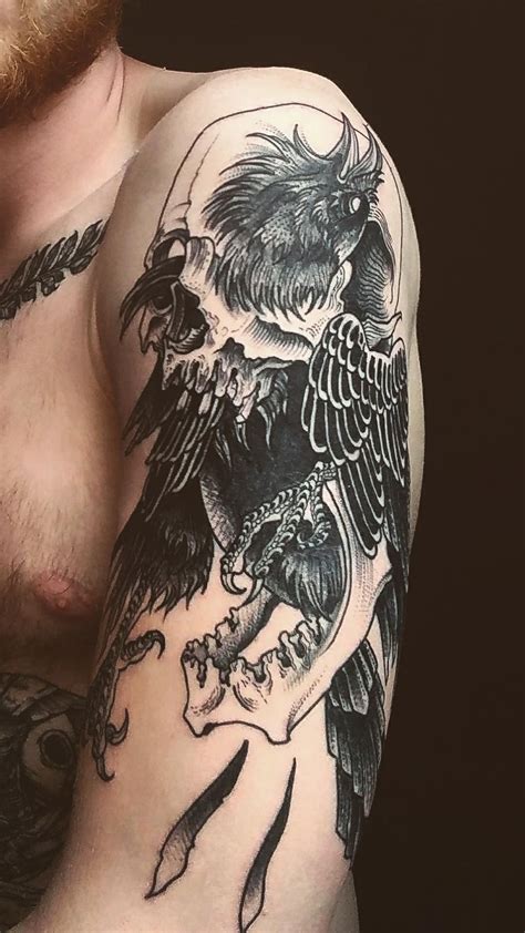 However, the skull has long been regarded by most cultures as a symbol of death. Bird and skull by Scott Move from Parliament tattoo London ...
