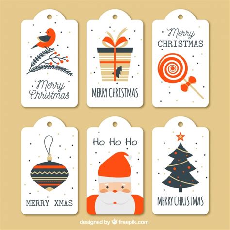 You can copy, modify, distribute and perform the work, even for commercial purposes, all without asking permission. Collection of cute christmas tags Vector | Free Download